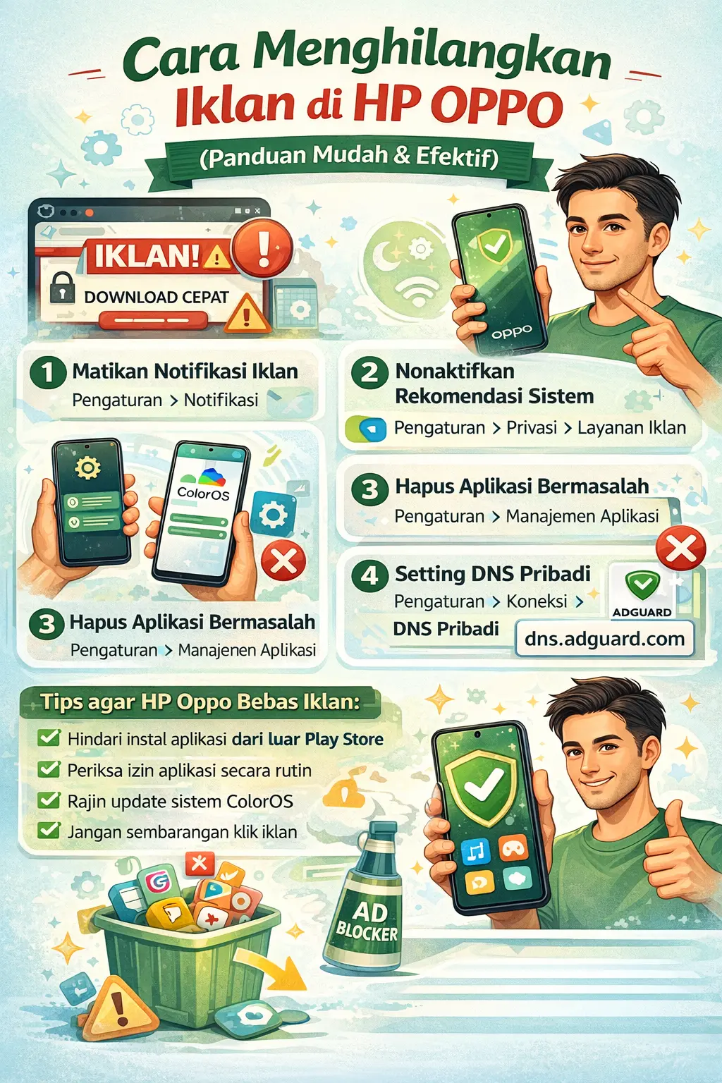 Cara Menghilangkan Iklan di HP Oppo (Panduan Lengkap & Ampuh 2026)